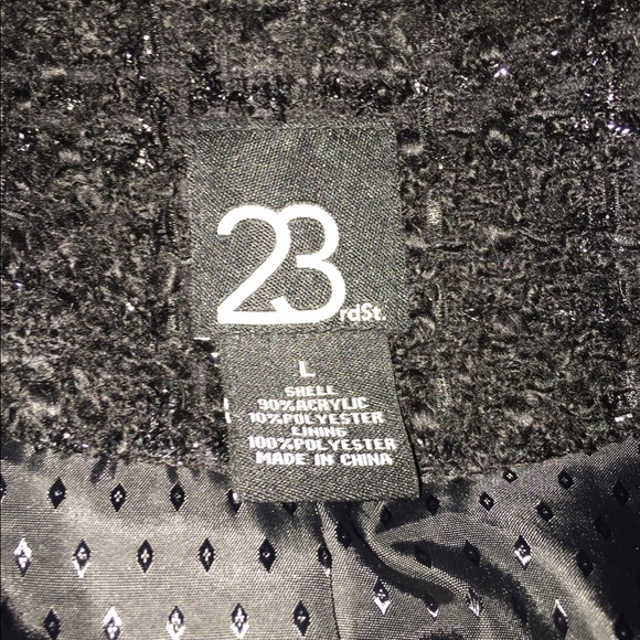 23rd St. Brand black and with silver threads crop jacket size Large - Picture 11 of 11